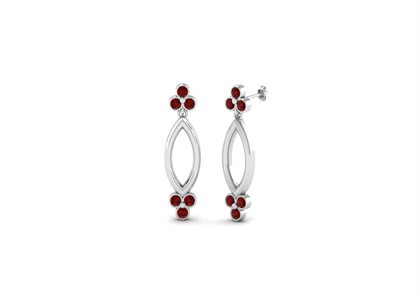 Fashionable Ruby Open Marquise Stud Earring